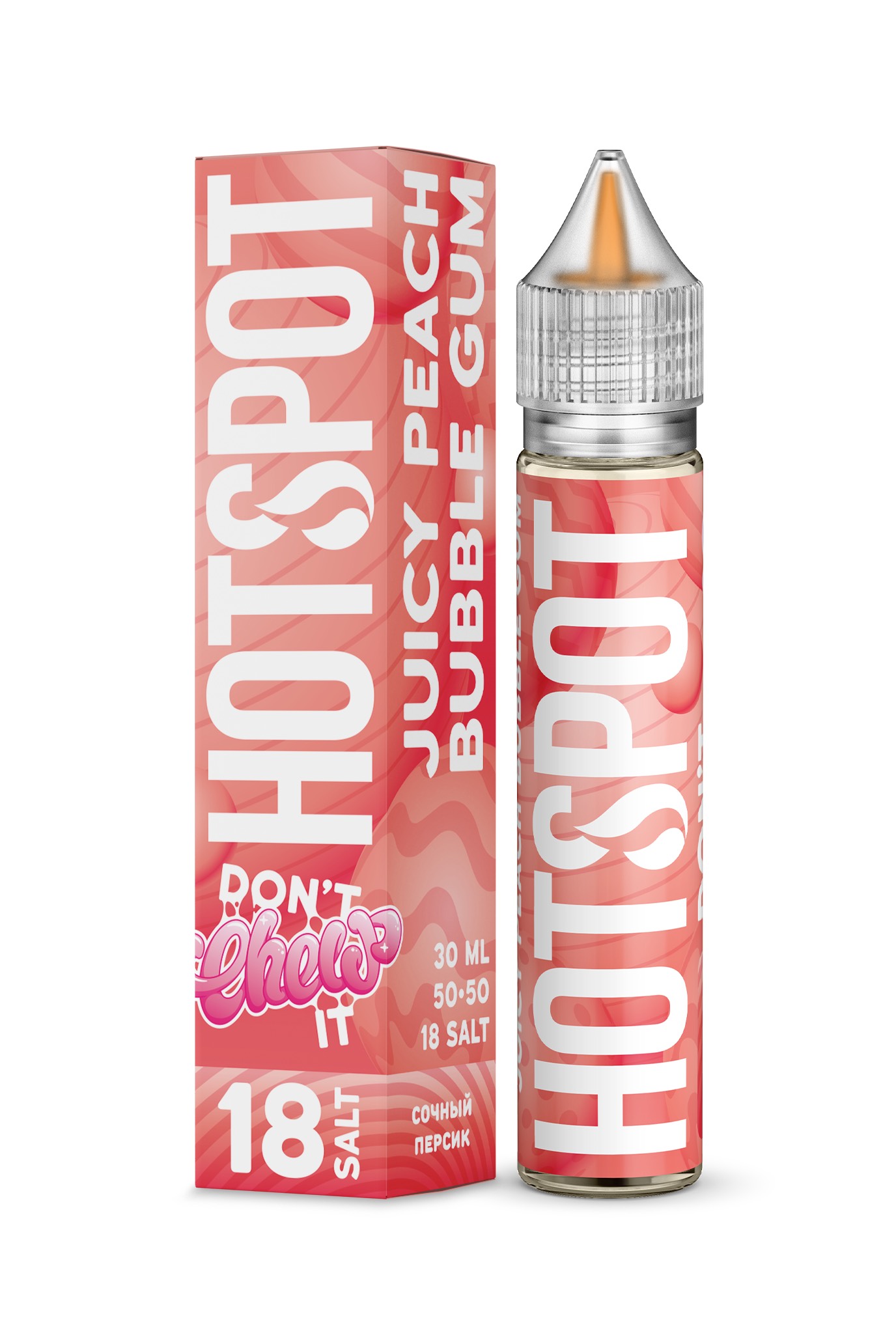 Жидкость - Hotspot Don't Chew It - Salt 18 - Персиковая Жвачка - 30 ml