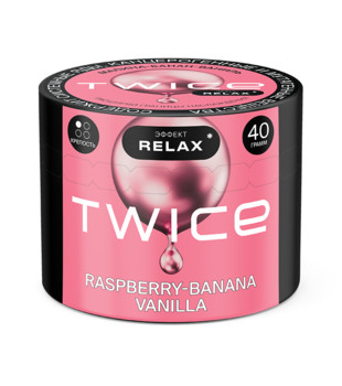 Табак для кальяна - Twice Relax - Raspberry Banana Vanilla ( с ароматом малина, банан, ваниль ) - 40 г