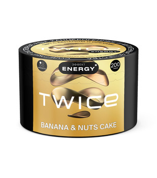 Табак для кальяна - Twice - ТАРТ с бананом и орехами - Energy ( с ароматом тарт с бананом и орехами ) - 200 г