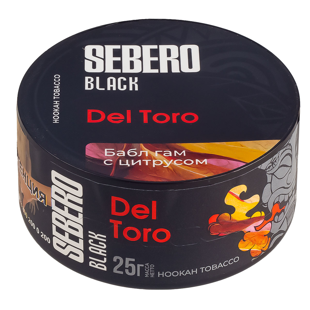 Табак для кальяна - Sebero black - del toro ( с ароматом баблгам грейпфрут ) - 25 г