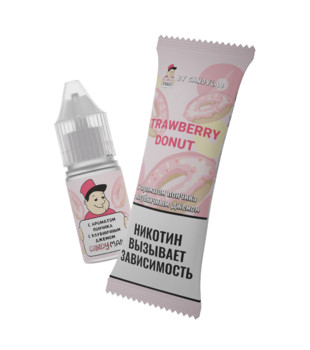 Жидкость для ЭСДН - CandyMan - Strawberry Donut ( с ароматом пончик с клубничным джемом ) - 10мл / 15мг/см3 - ЧЗ