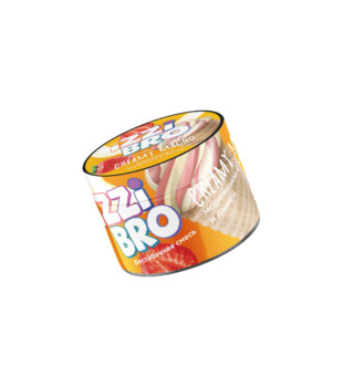 Бестабачная смесь для кальяна - IZZIBRO - Creamy Macho ( с ароматом мороженное с клубникой и дыней ) - 50 г