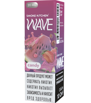 Жидкость для ЭСДН Smoke Kitchen Wave Salt - Candy (с ароматом арбуз клубника вишня ) - 10 мл, 20мг / см3 - ЧЗ