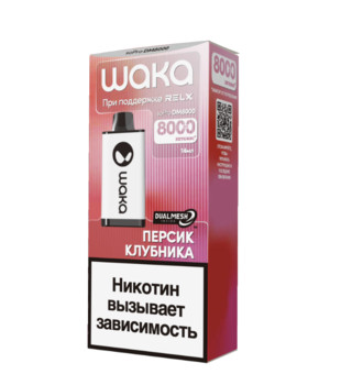 ЭСДН - WAKA DM 8000 - Персик Клубника ( с ароматом персик клубника ) - 18 мг / ЧЗ