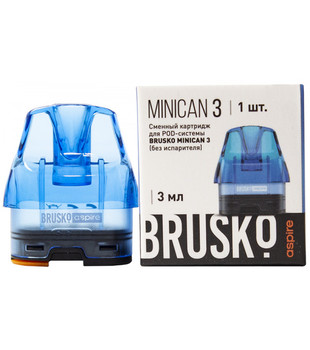 Картридж Brusko - Minican 3 / 3ml / Синий + испаритель 0.8 ohm - 1 шт