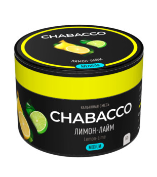 Бестабачная смесь для кальяна - Chabacco Medium - Lemon-Lime ( с ароматом лимон-лайм ) - 50 г
